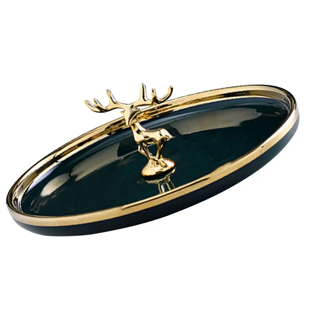 

Jewelry Display Deer Ring Holder Dish for Women Tray Jewellery Ceramic Trinket Dishes