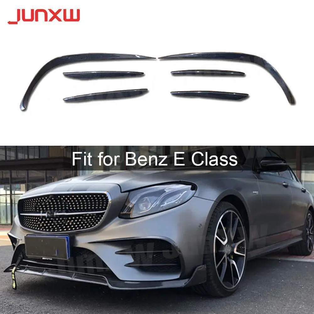 

6PCS Carbon Fiber Front FogLamp Air Vent Cover Trim Frame Strips For Mercedes Benz E Class W213 Sport 2017-2019