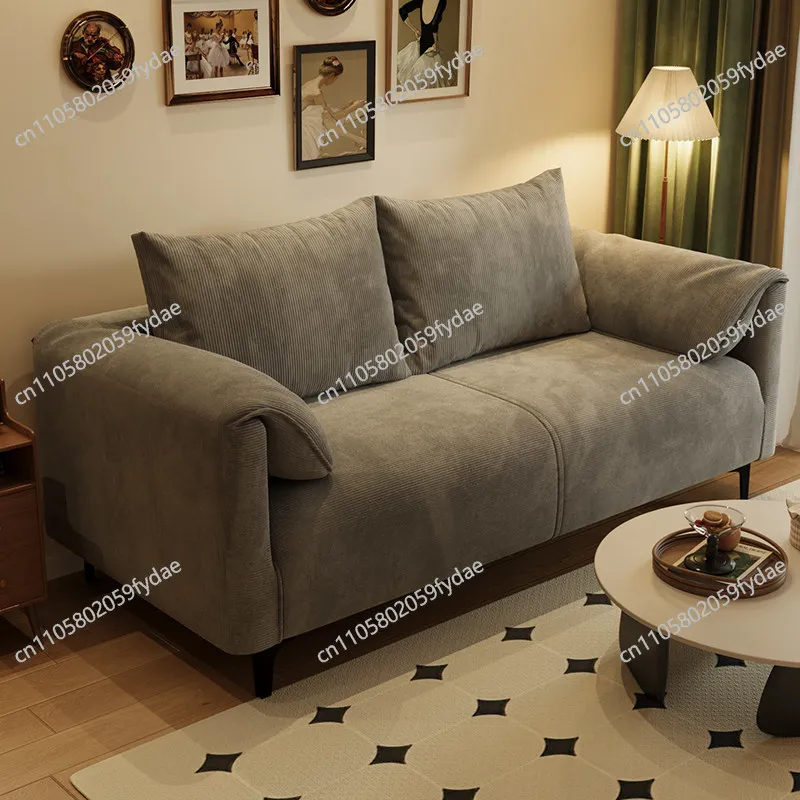 Sofa living room Small apartment B & B rental room Double triple corduroy fabric simple American straight row