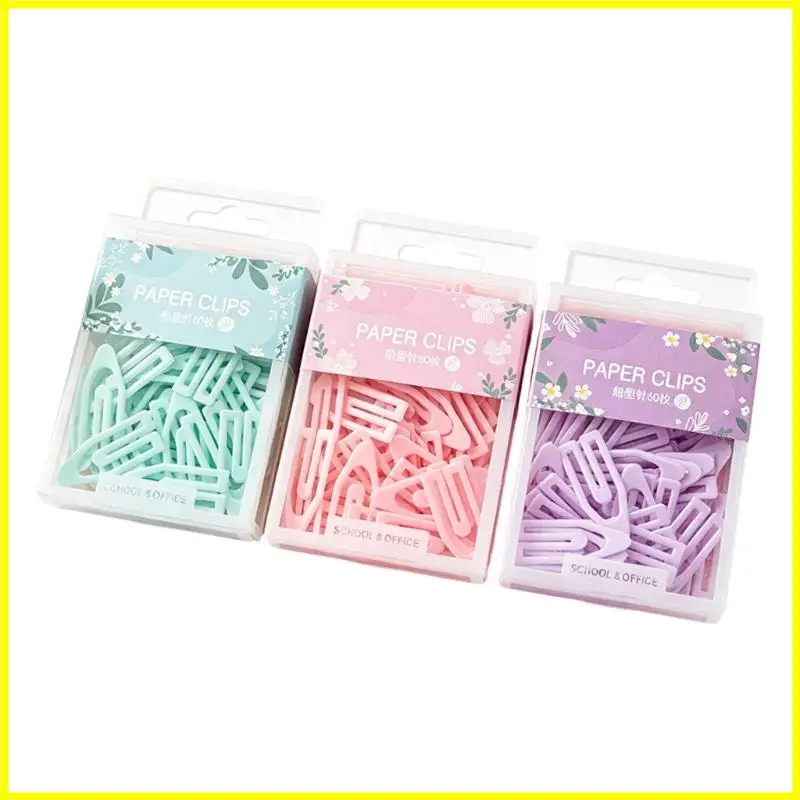 180Pcs Creative Design Plastic Paper Clips Multicolor Office Bookmarks Clip For File Organization Craft Projects