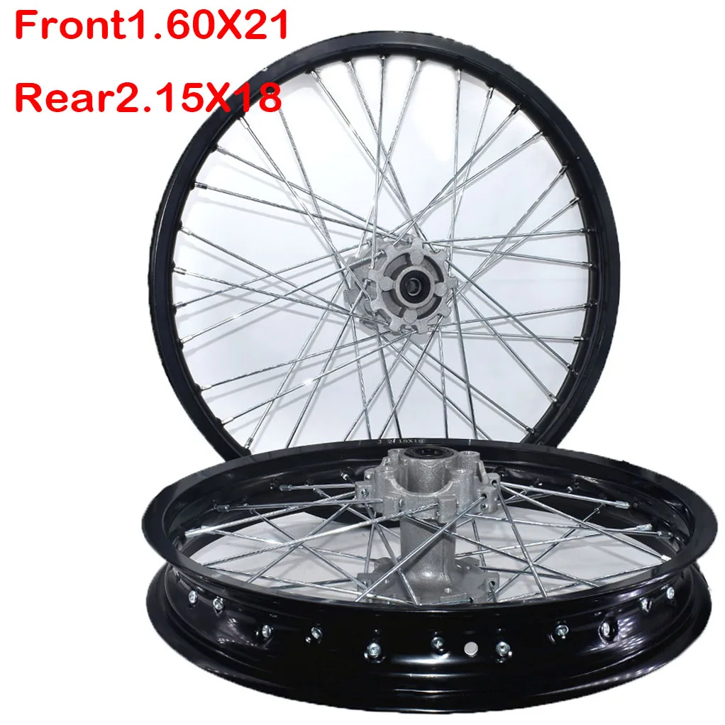 

Motorcycle Front 1.60x21 inch and Rear 2.15X18 inch Rims Aluminum Alloy Wheel Rims for Motocross Kayo T2 Pit Bike Dit Bike