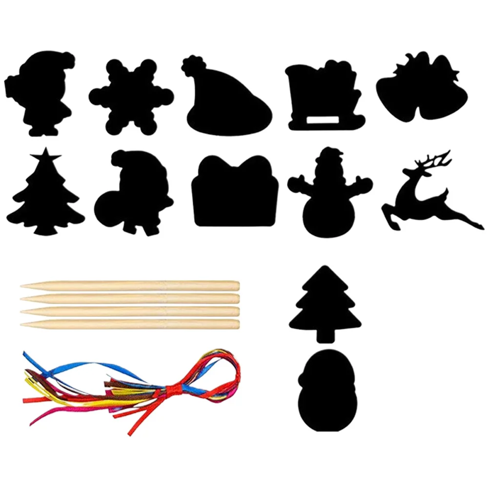 مجموعة ورق خدش عيد الميلاد DIY بطاقات عيد الميلاد المفضلة للحفلات ديكور احتفالي لتطوير الإبداع