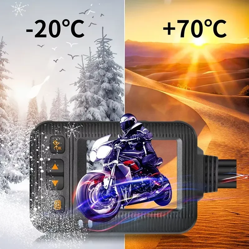 2026 Hot Sale 1080P 2 IPS Screen Waterproof Motorcycle Dashcam Dual Lens Front/Rear Cameras Rearview Mirror Video view 5