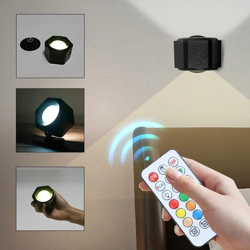 LED Wall Lamp 3000mAh Battery USB Charging RGB Color Dimming Modern Minimalist Style Lamp For Bedroom TV background wall Lights