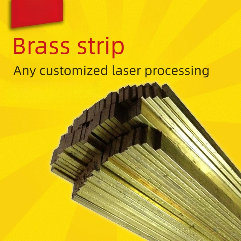 

500mm H59 Brass Strip/Bar - 3mm~10mm Thickness Custom Cut Brass Plate for Industrial & DIY