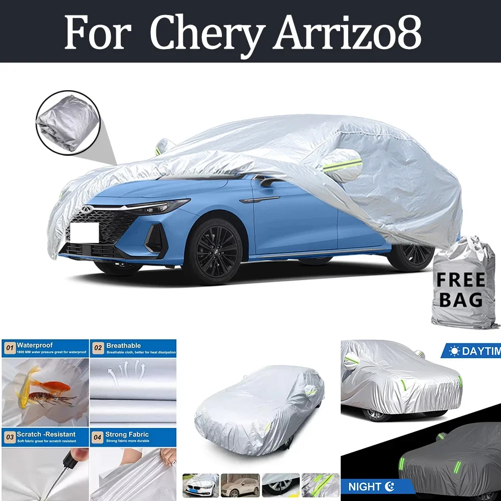 

For Chery Arrizo8 Car Cover Outdoor Protection Covers Snow Sunshade Waterproof Dustproof Exterior UV Car Accessories