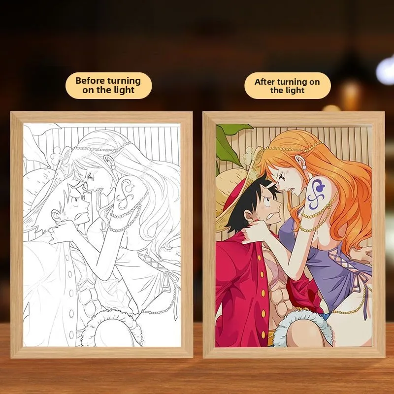 

Ночник-картина в стиле аниме One Piece Zoro: милый постер, светильник для спальни, игровая атмосфера, украшение, подарок