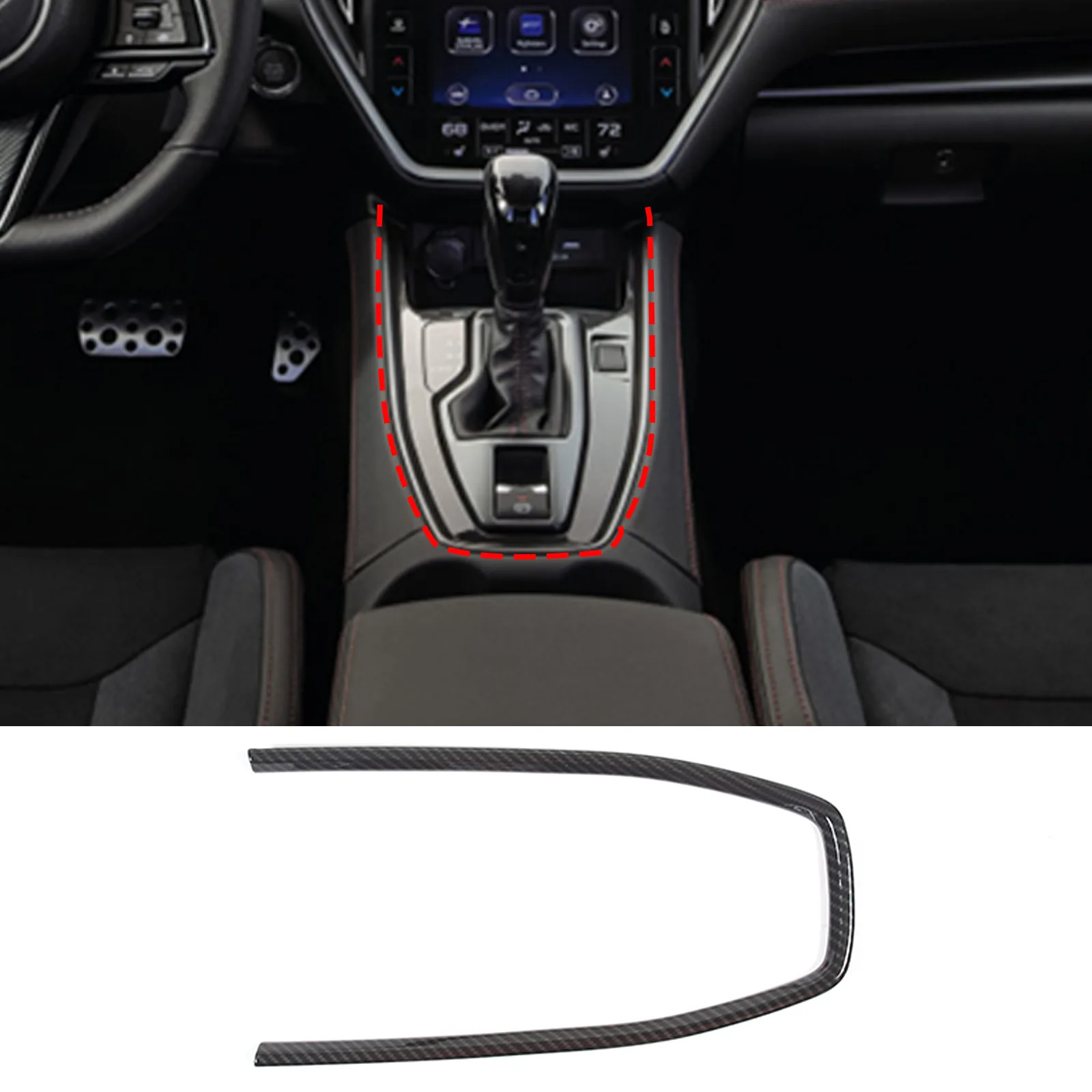 

For 2022-2023 Subaru WRX STI Car Central Control Gear Shift U Frame Box Trim Cover Electronic Handbrake Interior Accessories