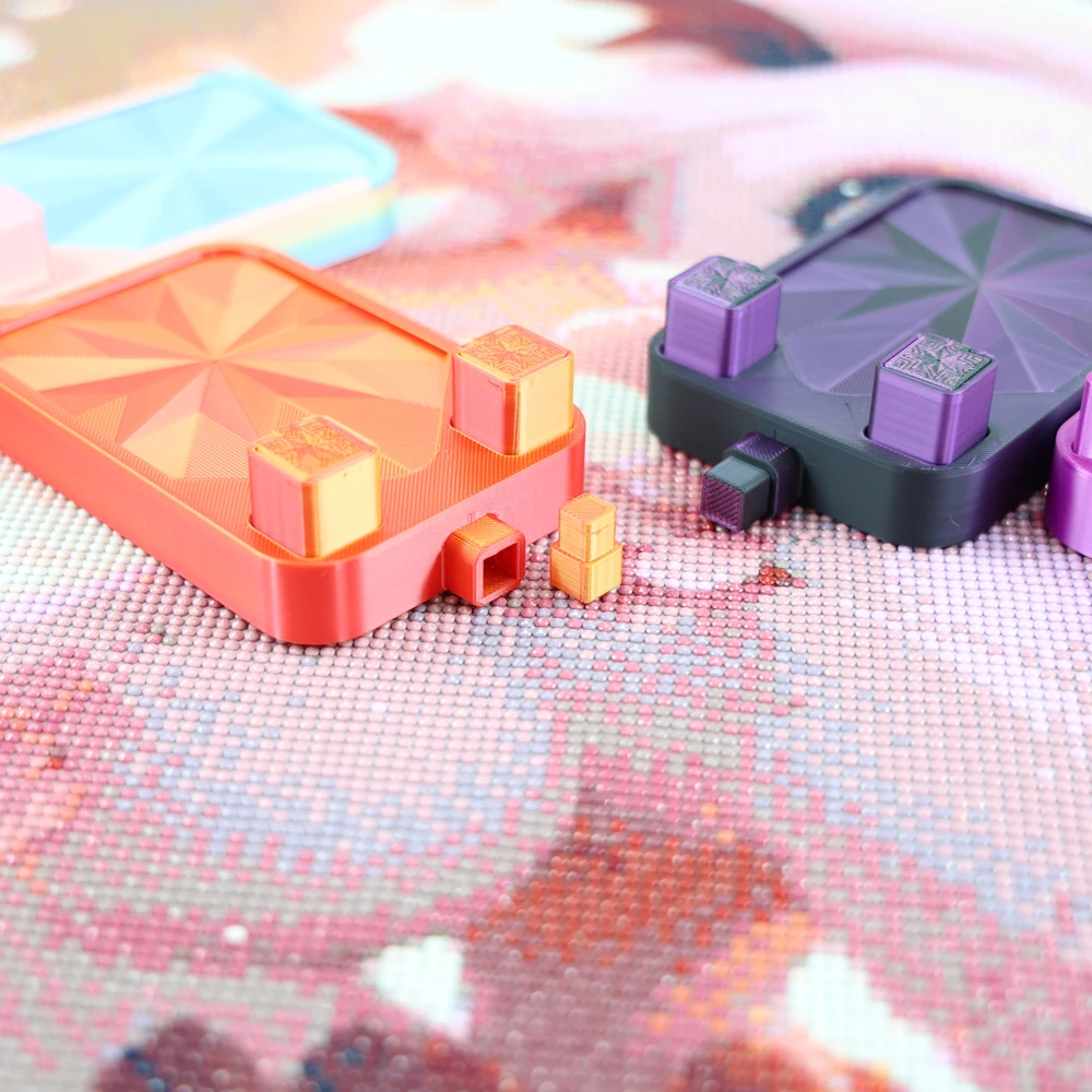 Colorful Diamond Art Tray With a lid And two small trash cans New Diamond Art Tools and Accessories For DIY Diamond Art Kits view 4