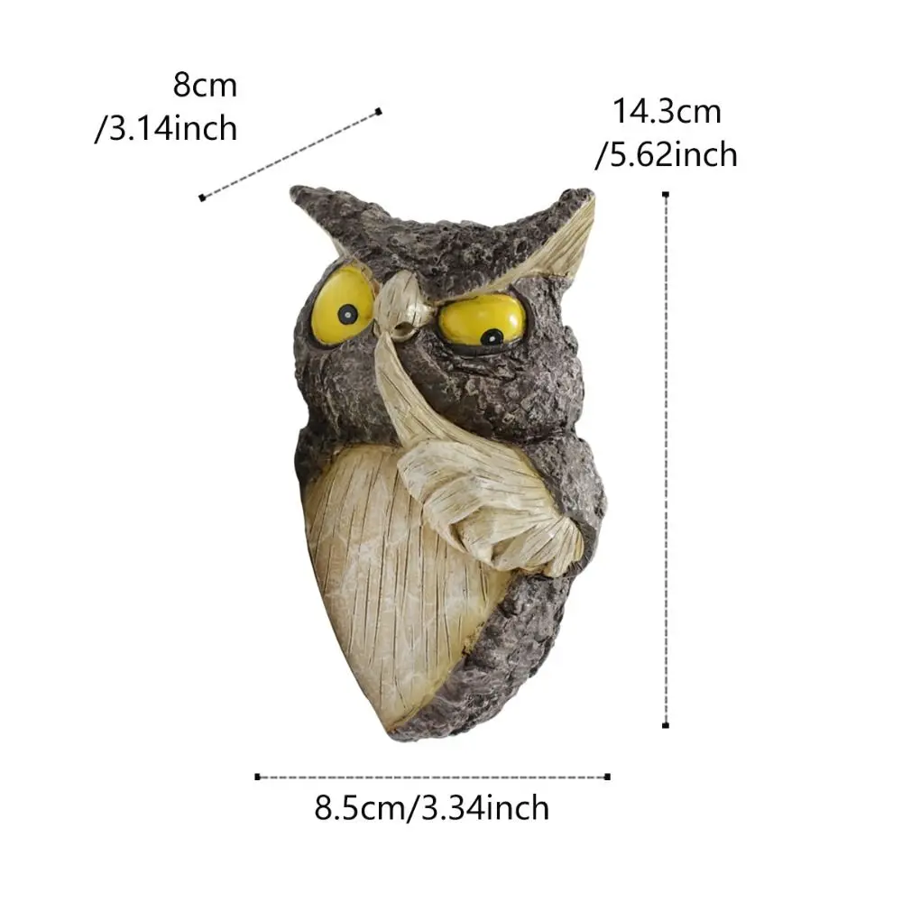 الراتنج البومة شجرة معلقة مقلد لطيف شجرة زينة قلادة شخصية مقاوم للماء مصغرة تمثال النحت هدية #6