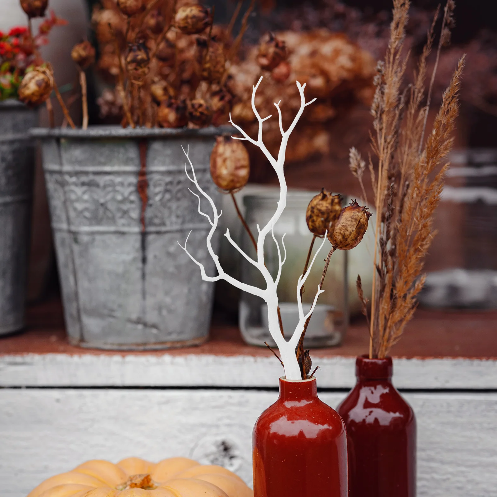 

2Pcs White Tree Branches Artificial Decorative Branches Vase Filler for Home Party Decoration Sticks for Vase Decor