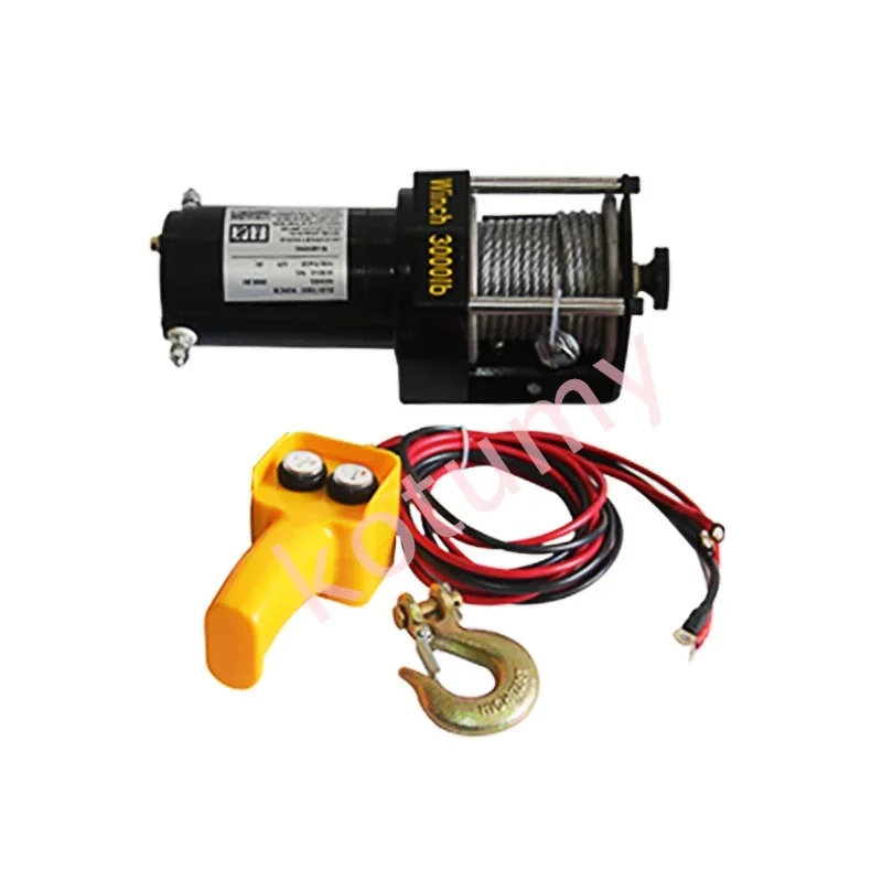 Vehicle Self-rescue Off-road Electric Winch 3000lb 12V 24V Off-road Vehicle Winch Traction for Vehicle Crane