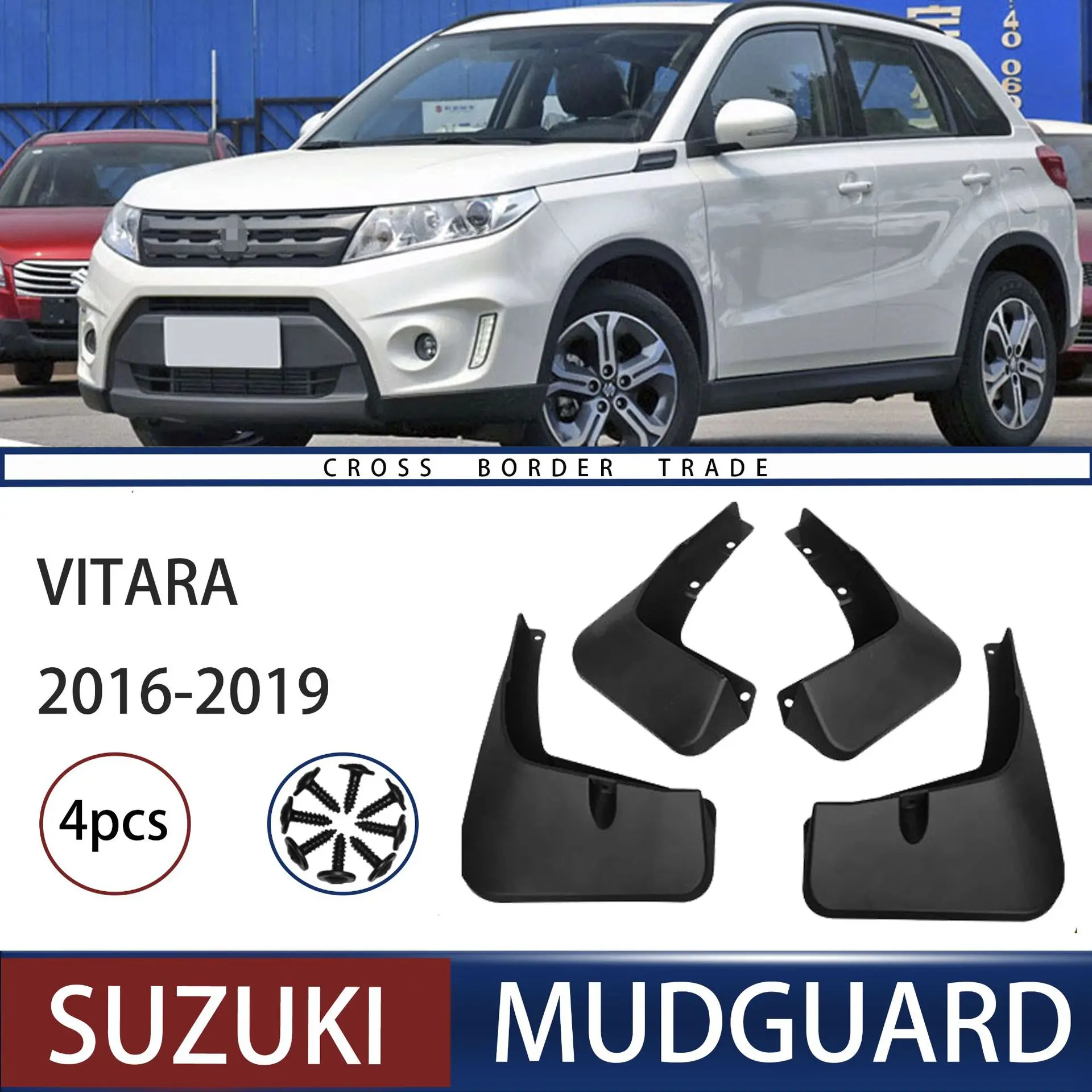 FOR 16-19 Suzuki Vitara Car Molded Mud Flaps Splash Guards Mudguards Front Rear Styling Front Rear Car Accessories