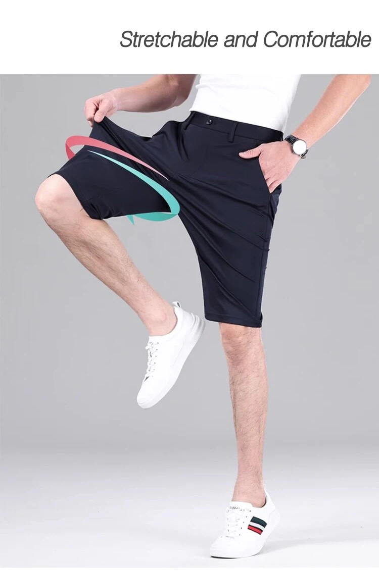 Neue Klassische Passform Herren Stretch-Bermuda Leichte Schnelltrocknende Stretch-Shorts Golf-Shorts Wander- und Reise-Shorts – Detail 5