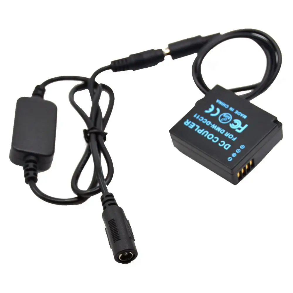 

12V-24V DC Power Cable DCC11 DMW-BLG10 BLE9E Dummy Battery for Lumix FMARKII DMC GF3 GF5 GF6 GX5 GX7 GX9 GX85 TZ100 ZS110 ZS200