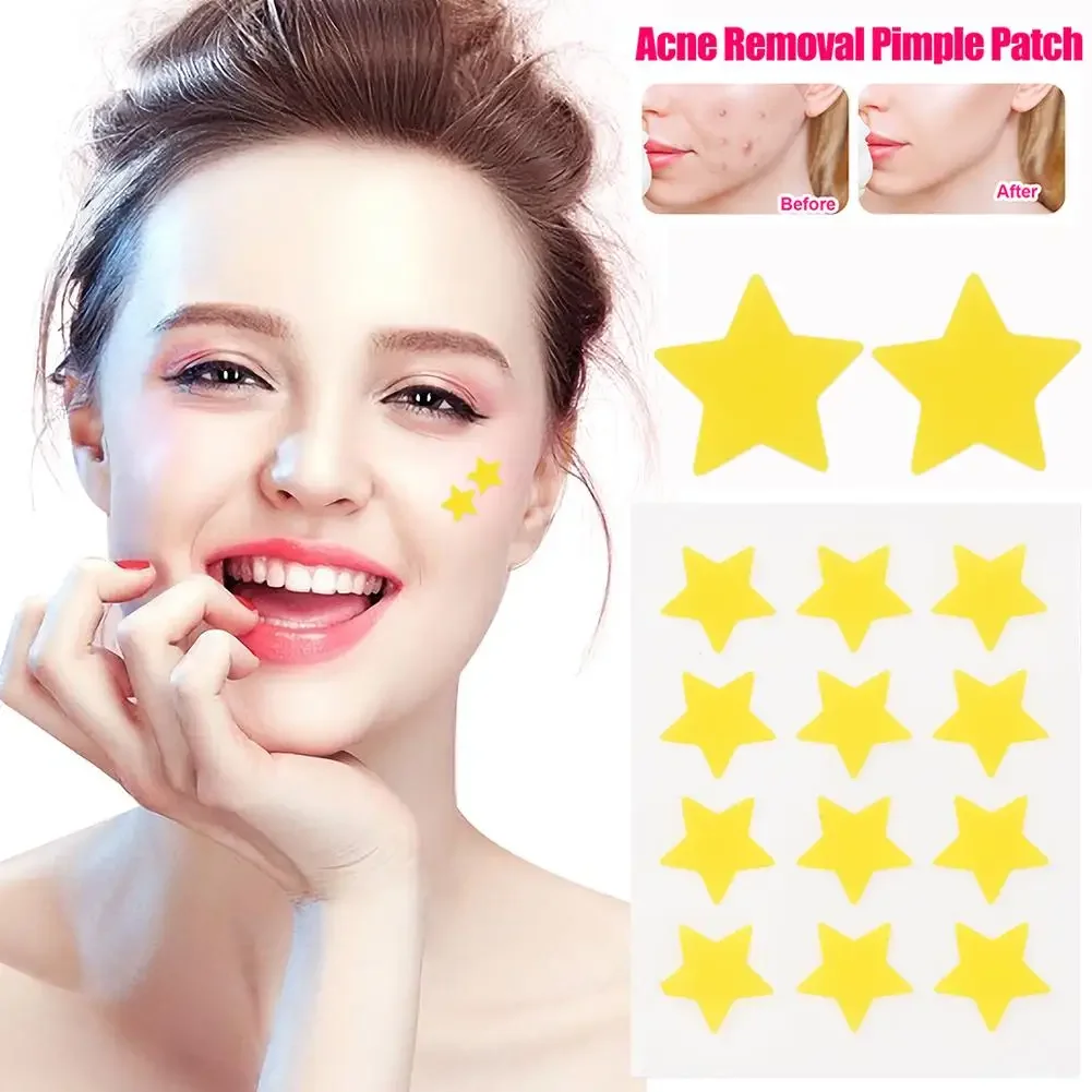 Patch Absorvente de Acne em Forma de Estrela, Pimple Patch, Hidrocolóide Invisível para Pontos, Cuidado Facial