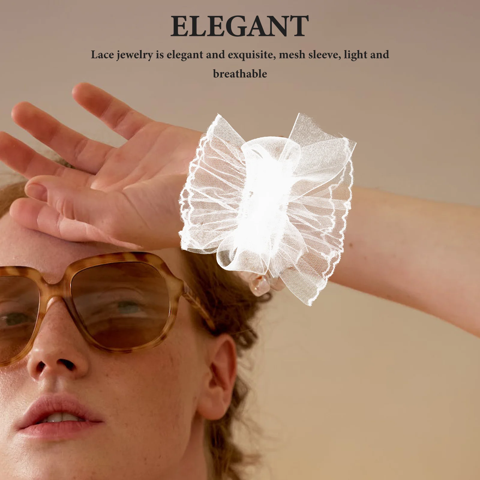 1 زوج لوليتا الدانتيل الأصفاد القوس كشكش الدانتيل المعصم الكفة كاذبة الأكمام قفازات حفل زفاف الشاي تأثيري ملحق النساء #5