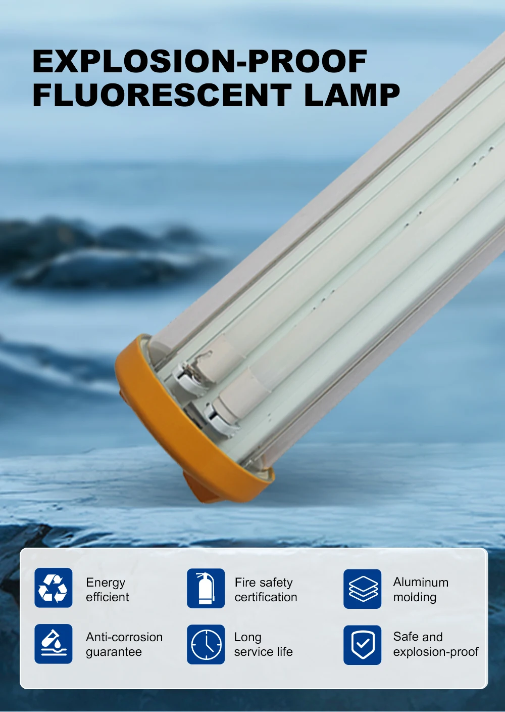 

Compact LED Fluorescent Lamps Waterproof and Explosion-Proof for Electrical Screen in Marine Paint Room IP Rating IP65