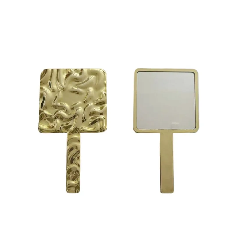 New Creative Handheld Makeup Mirror Electroplated Portable Touch-up for Travel Instagram Style Vanity Mirror for Girls Students