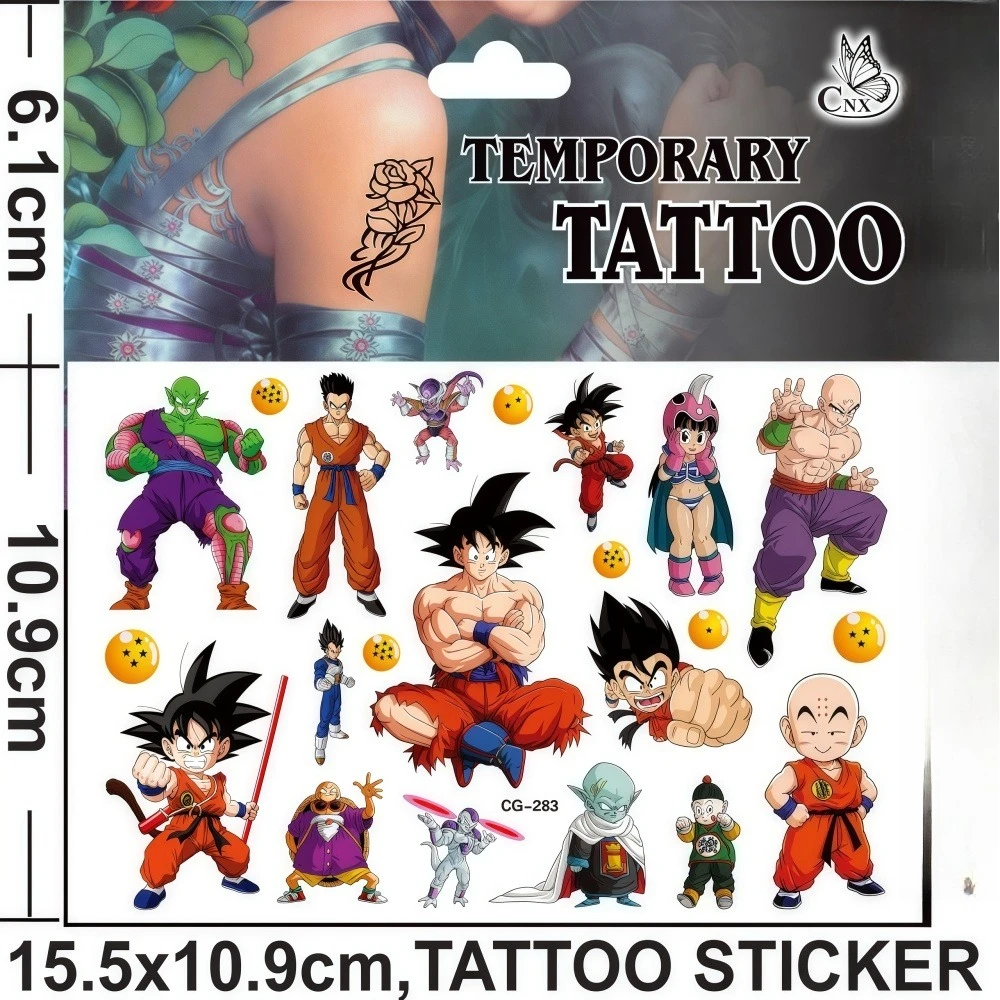 Dragon Ball Kids Temporary Tattoos Water Transfer Stickers Safe Skin Fun Designs Classroom Rewards Party Favors Easy ApplyRemove