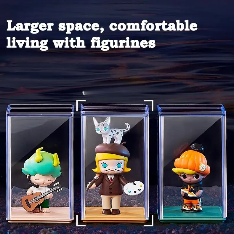 Boîte de rangement d'affichage de figurines haute transparence, 12 pièces, stockage individuel, Compatible avec les grandes marques de briques et poupées Pop Mart