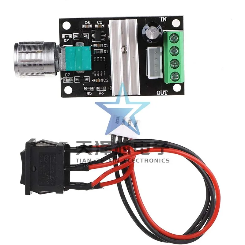 Nuevo producto Regulador de velocidad del motor Pwm Dc 6V12V24V 3A Interruptor de velocidad hacia adelante y hacia atrás con función de interruptor