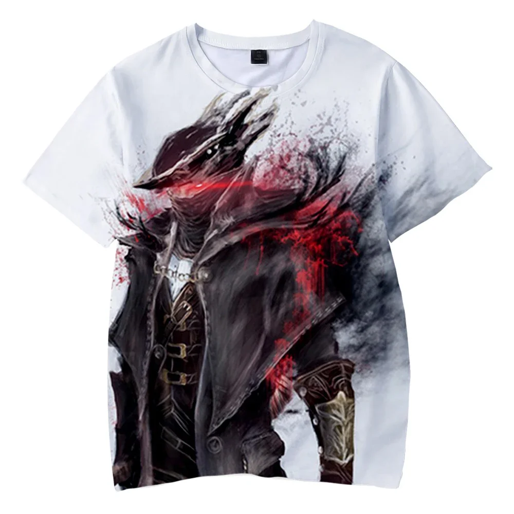 2024 Summer New Cosplay Game Lady Maria 3d Printed Men's T-shirt Large Size Loose Comfortable Breathable Fashion Top