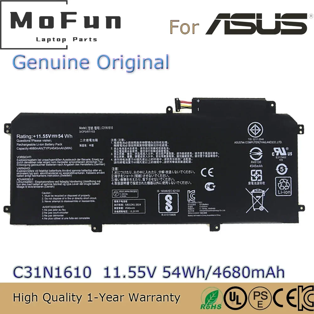 

Brand New Original C31N1610 11.55V 54Wh Laptop Battery for Asus ZenBook U3000C UX330CA UX330C UX330CA etc.