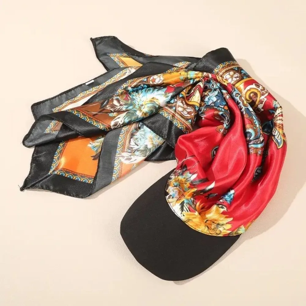 

Simple Sunscreen Dragon Claw Baseball Cap Bow Hair Band Strappy Bandana Hat Fashion Vintage Satin Headscarf Hat outdoor
