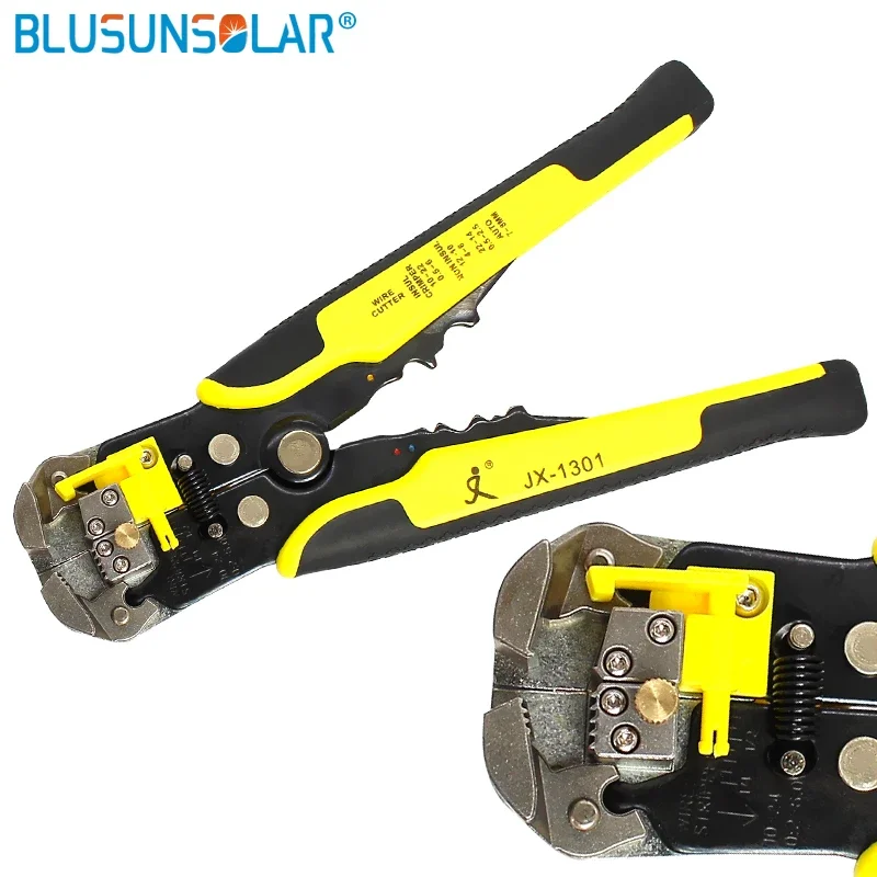 BLUSUNSOLAR Hot Automatic Cable Wire Stripper Self Adjusting Crimper Terminal Cutter Wire Stripper Tool AWG24-10(0.2-6.0MM2)