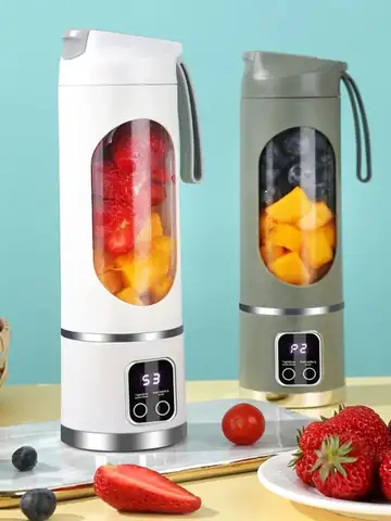 1 Small Portable Blender and Juicer - Rechargeable via USB, Personal Wireless Blender with Stainless Steel Blades