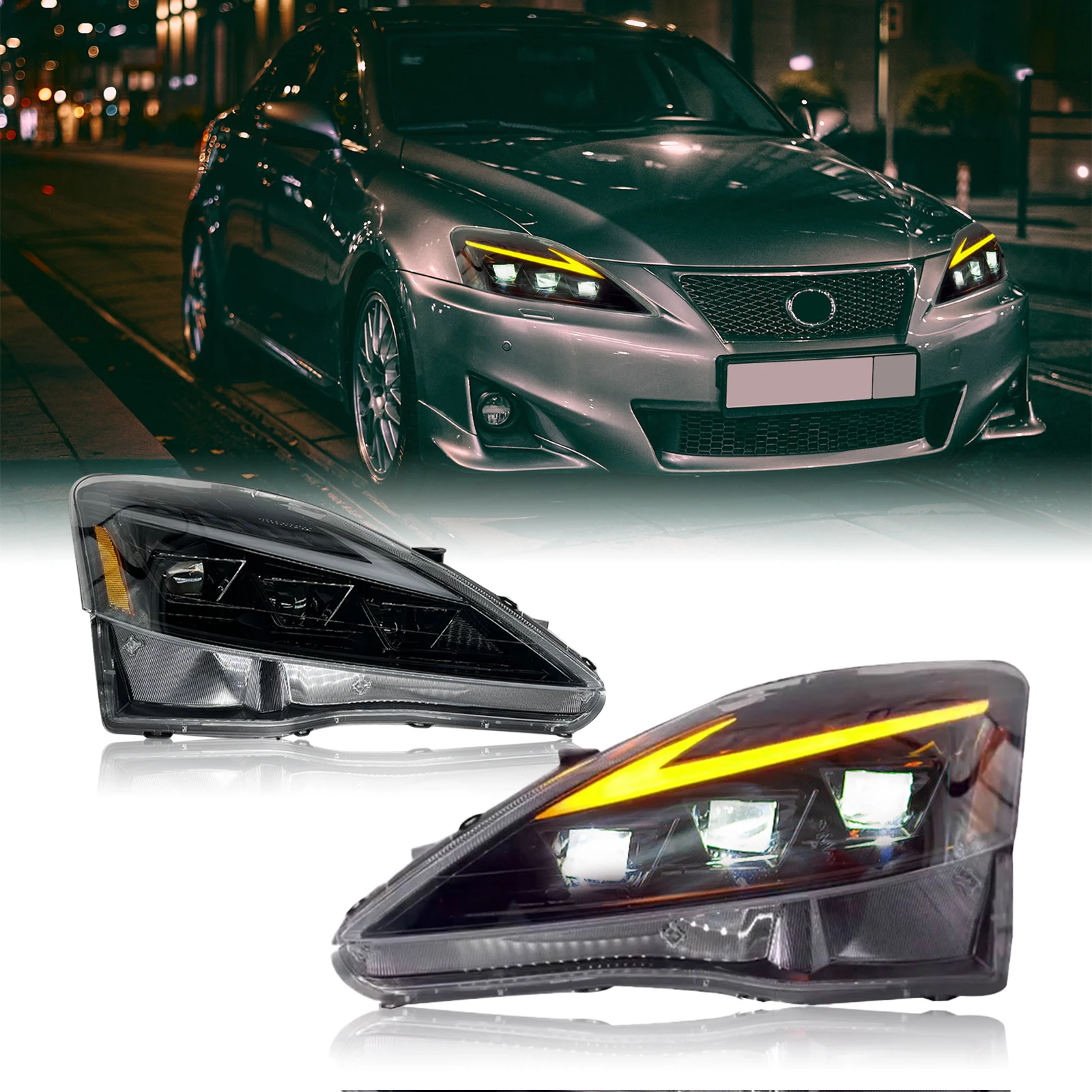 

DK Motion RGB LED Headlamp Headlights For Lexus IS250 IS300 IS350 2006-2012 Modified Full-LED Assembly For Front Lamp