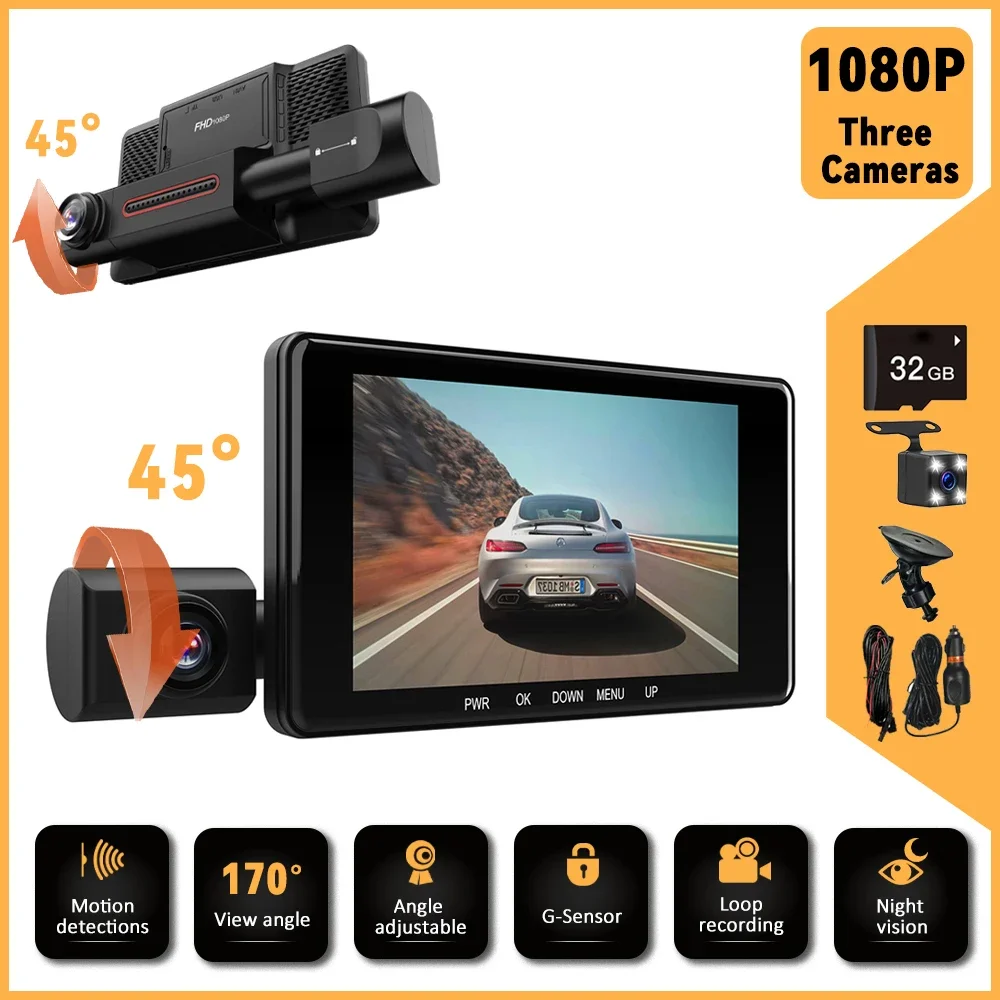 3 Camera Car Dash C… - image