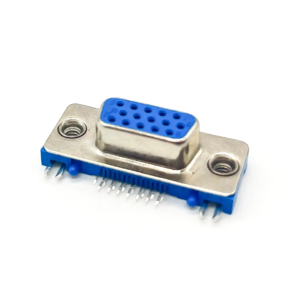 DB15 Female 3 Row SMT Right Angle D-Sub Connector 1.85mm Thin Type, 8+7 Pin