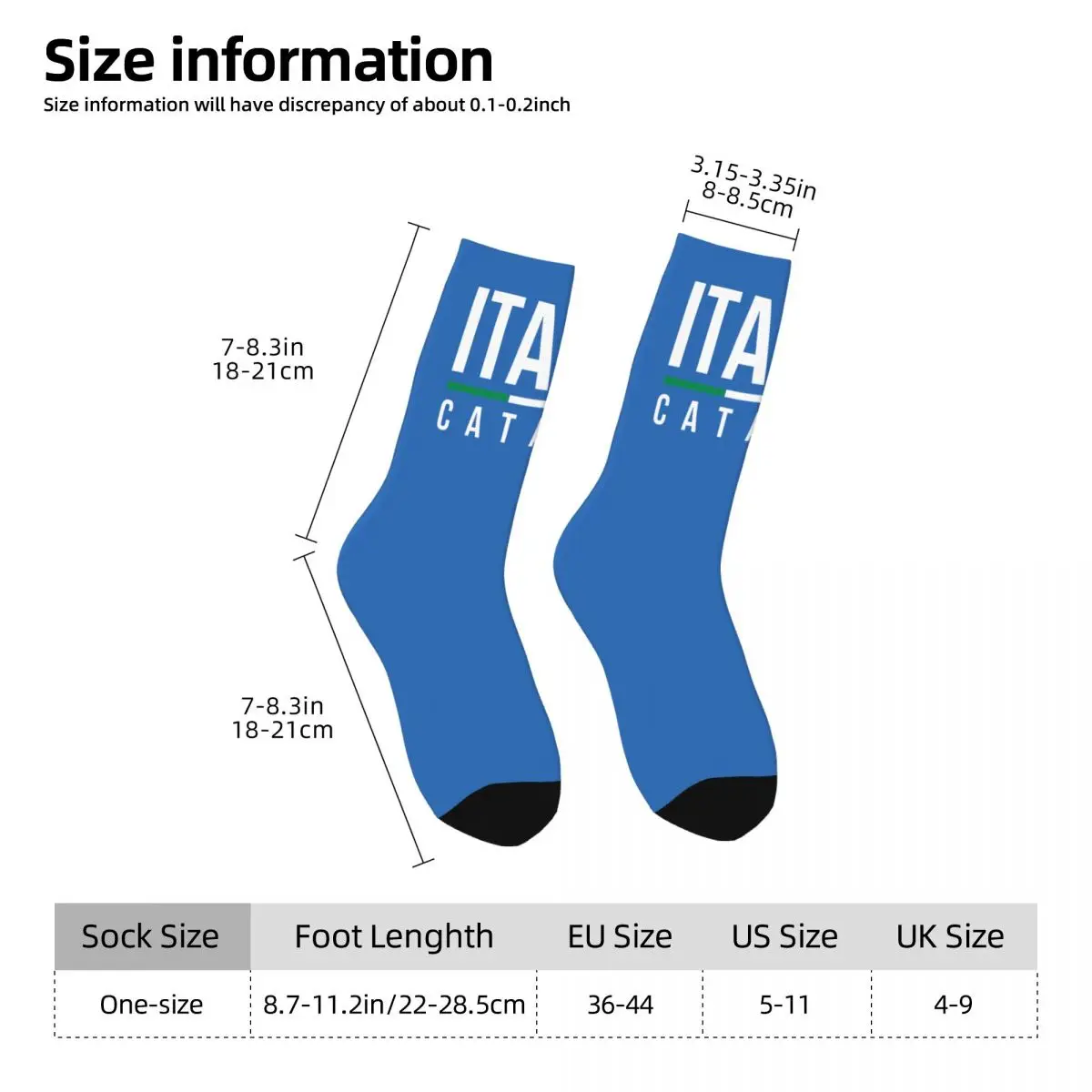 Catania Italia Men\'s Socks Retro Harajuku Italy National Football Team Street Style Novelty Pattern Crew Sock