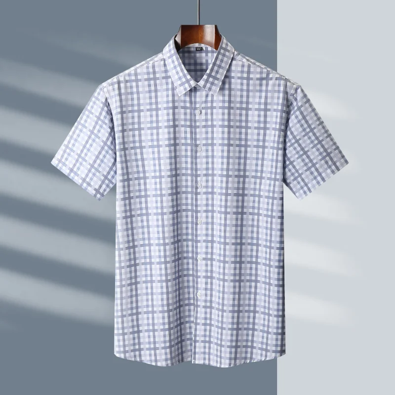 Brand Men\'s Business Casual Short Sleeve Shirt 2023 Summer New Large High Quality Classic Office Stripe Shirt 6XL 7XL 8XL