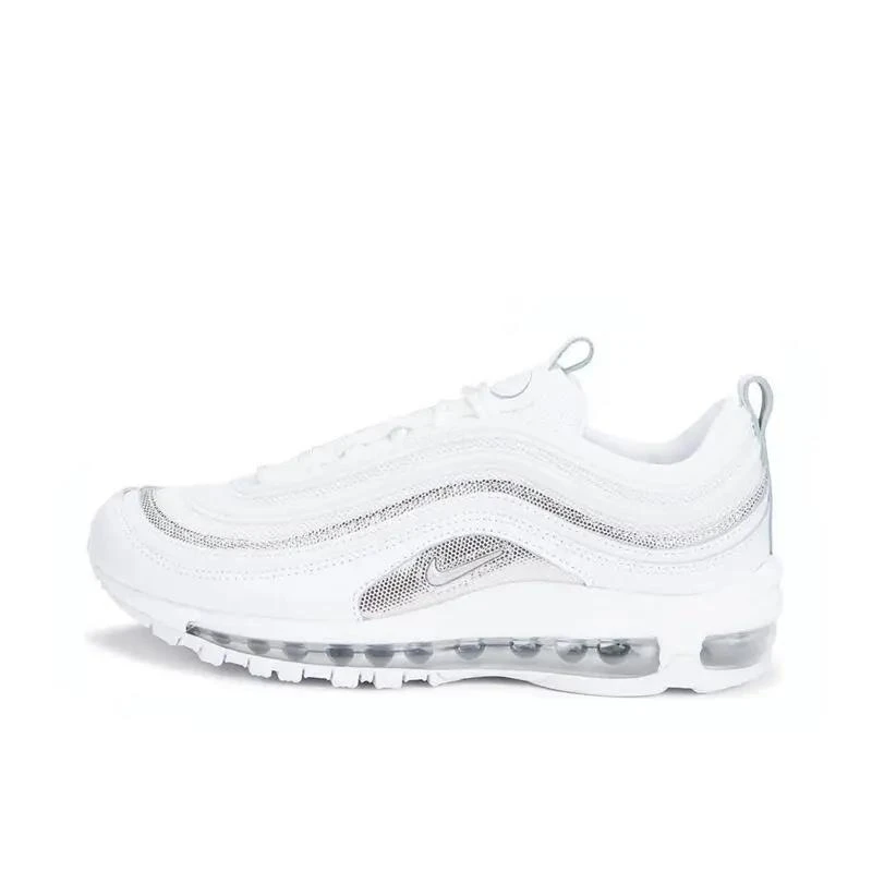 Nike Air Max 97 Unisex White Cushioned Cushioned Fashion Retro Comfortable Breathable Anti-slip Wear-resistant Running Shoes