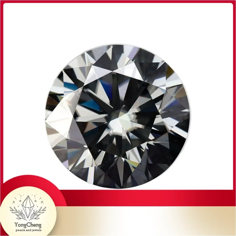 Moissanite Stone Gemstone Round Cut Gray Colour Lab Created Diamond Advanced Jewel Making Materials With GRA Certificate