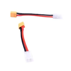 2 pcs Male XT60 To Female Tamiya 14awg Charging Cable Battery Adapter 100mm