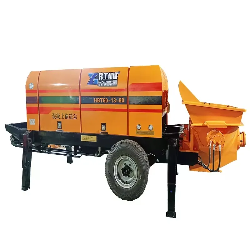 Hydraulic Pump Small Concrete Pump with Trailer Self Loading Concrete Pumping Machine Truck Mounted Mini Concrete Mixer Pump