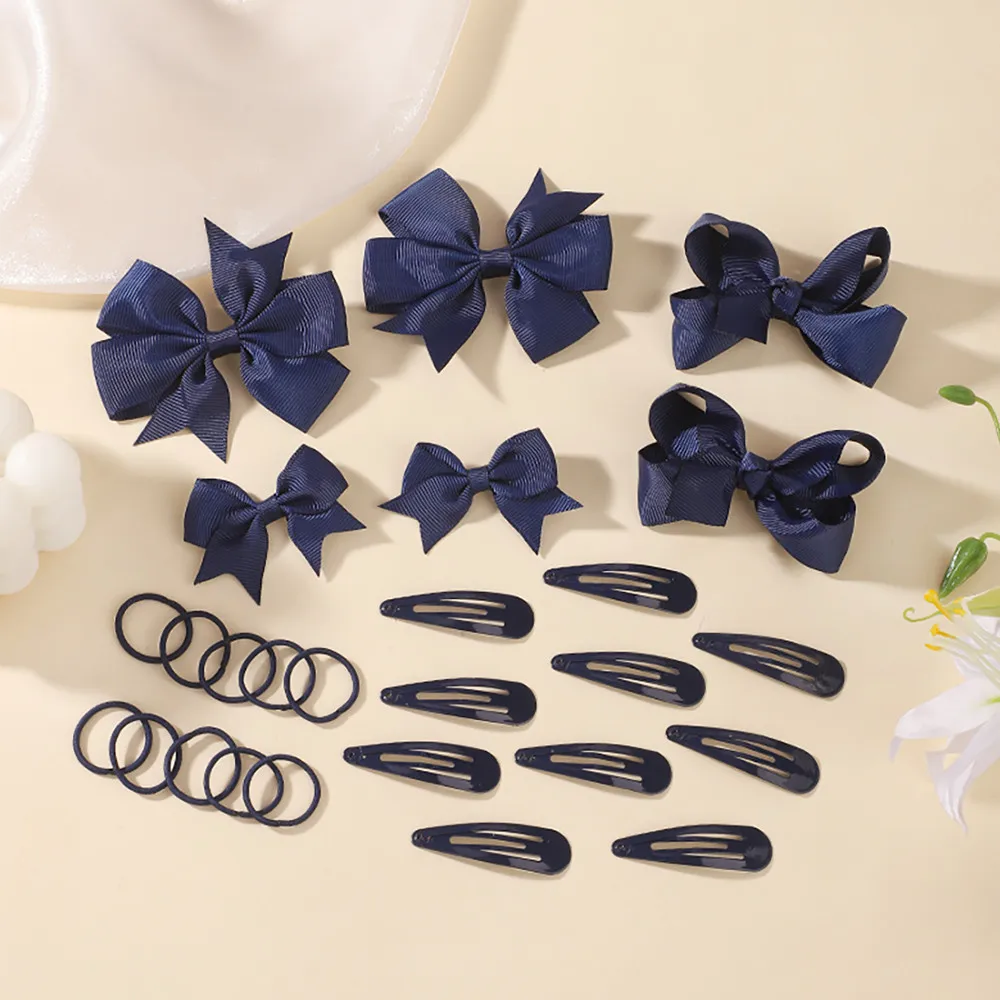 

Набор из 26 заколок-бантиков для волос, темно-синие классические бантики-заколки для девочек, аксессуары для волос, подарки для детей