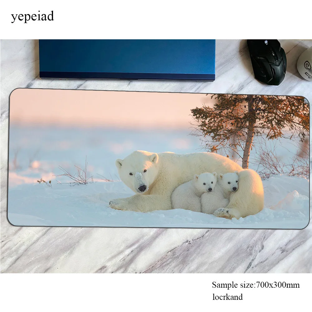 Polar Bear mouse pad gamer 700x300x3mm mousepad Personality desk mat Boy Gift gaming accessories pc game keyboard mats oversized