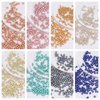 3.0MM Round Glass Beads 420 Pieces Metallic Color Loose Beads Diy Handmade Beading Bracelet Necklace Accessories 15grams/bag