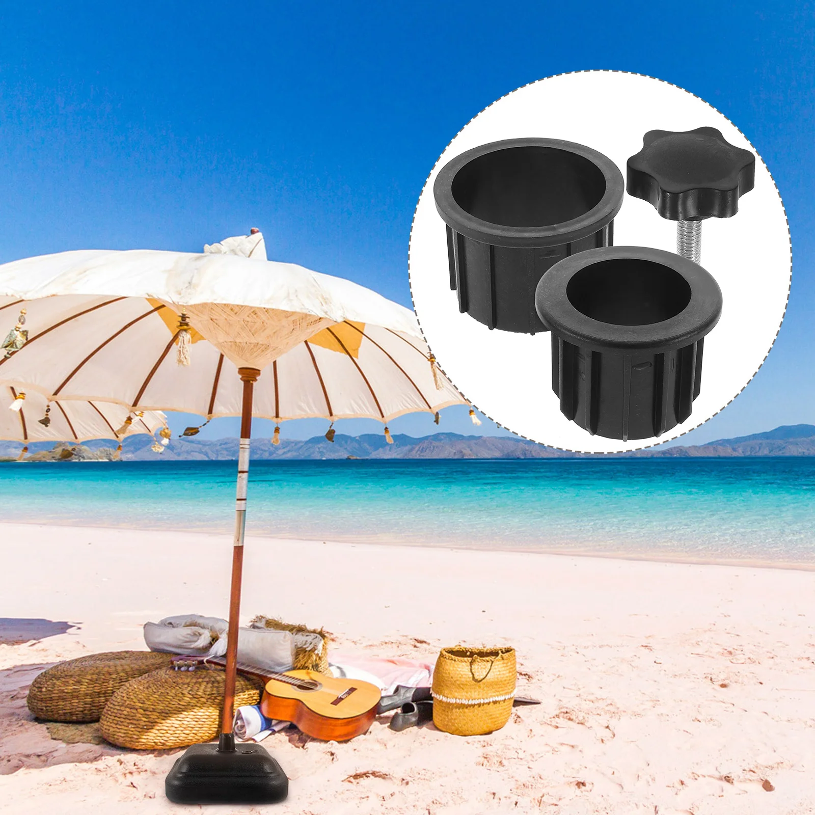 1 Set Garden Parasol Stand Cap Garden Patio Umbrella Stand Beach Umbrella Anchor Parasol Holder