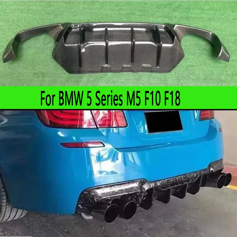 

For BMW 5 Series M5 F10 F18 R Style Carbon Fiber Car Rear Bumper Diffuser Rear Splitters Spoiler Back lip Car Accessories