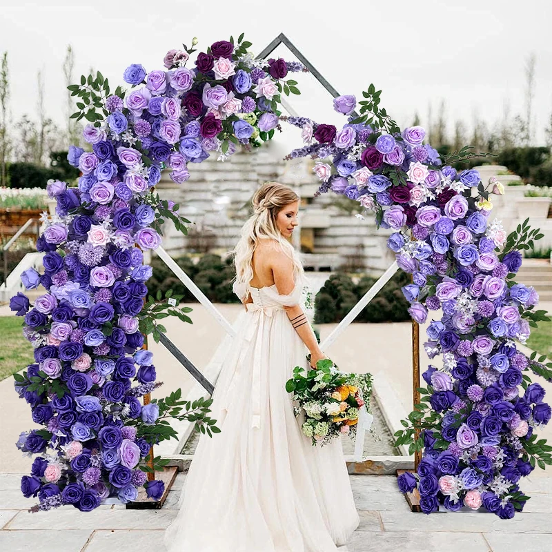 Arc de Corne de Taureau Violet pour Cérémonie de Proposition de Mariage, Ensemble de Photographie sur Scène, Flux de Simulation de Gand