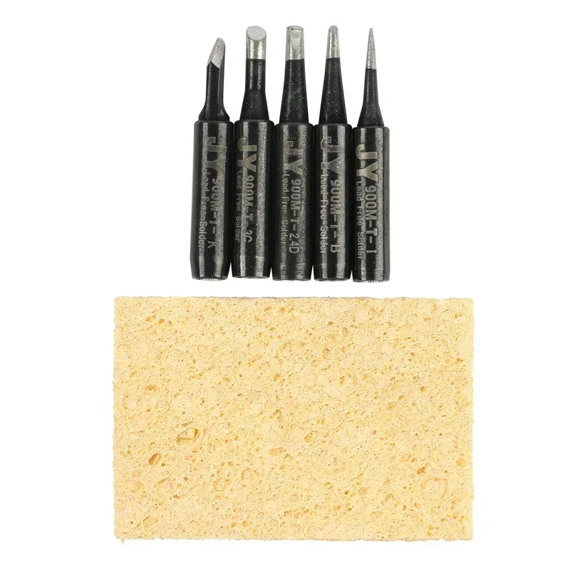 5PCS/Lot JY BLACK Lead-Free Soldering Solder Iron Tips 900M-T-I B K 2.4D 3C for Hakko 936 Fx888/888D SAIKE 909D/852 CXG 936d