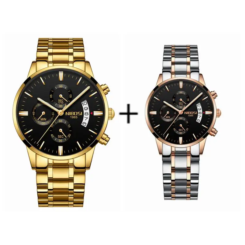 NIBOSI Lovers Watches Quartz Waterproof Couple Watch Men Ladies Dress Men Clock Watches For Women & Men Reloj Hombre Mujer