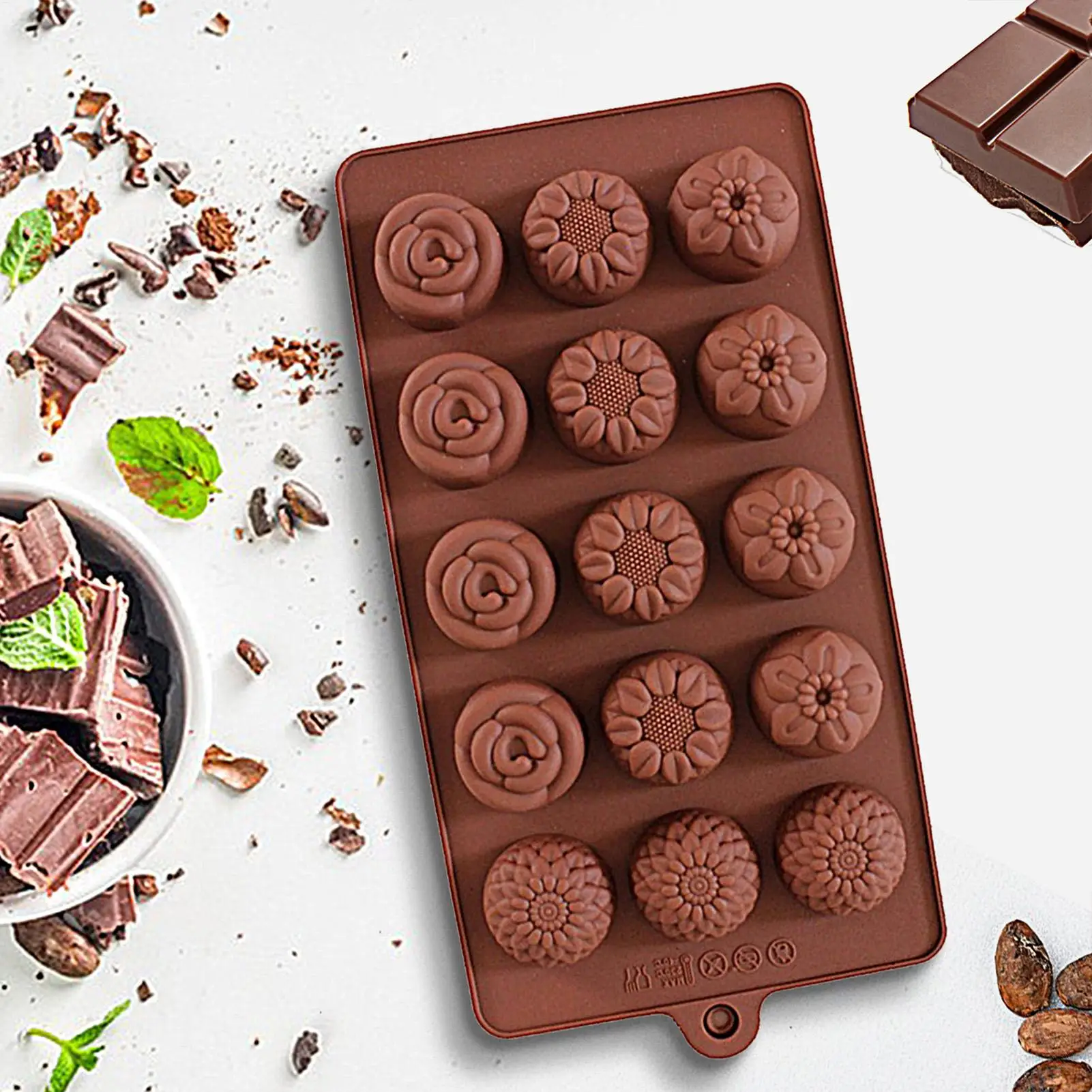 

Силиконовая форма для шоколада, глубокая форма для изготовления шоколадных плиток, антипригарная, многоразовая, для конфет, кухонные инструменты для выпечки
