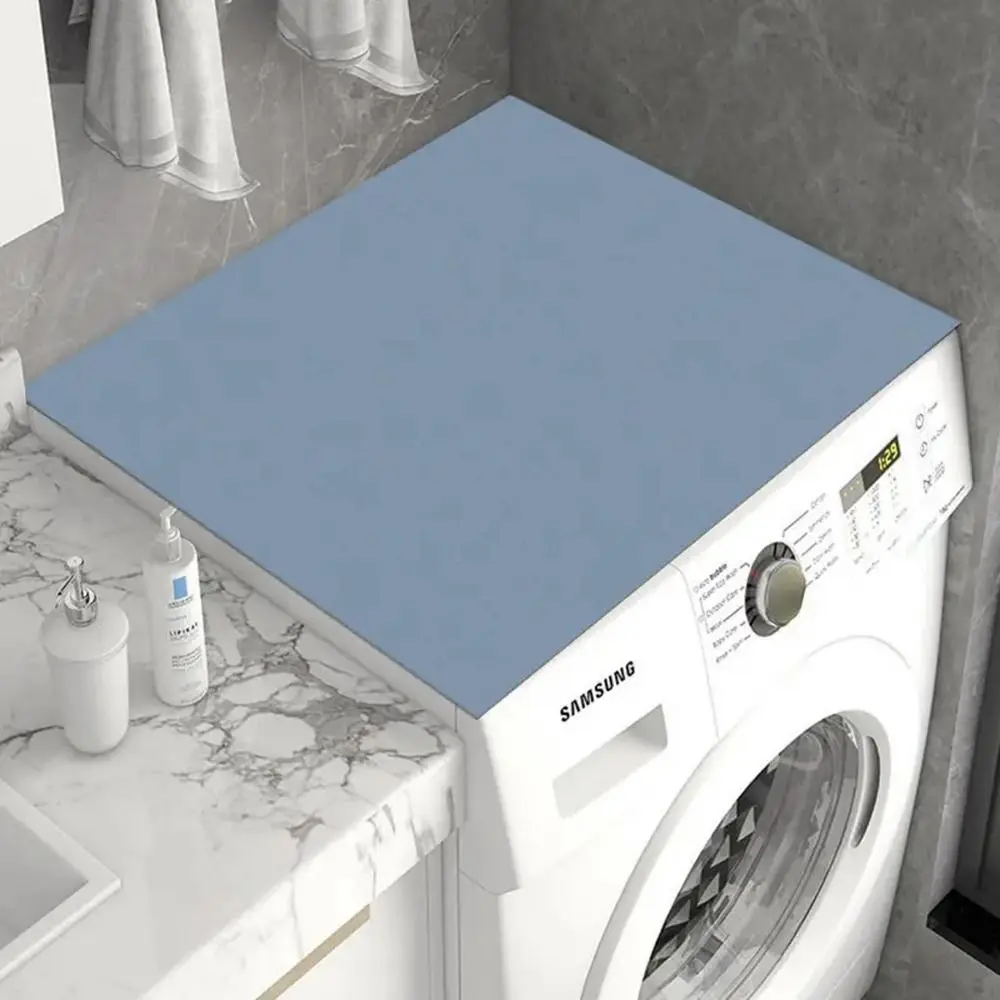 Reusable Dust Proof Washing Machine Cover Absorbent Quick Drying Slip Mat Solid Color Bathroom Decor Microwave Protecor Pad